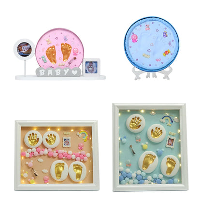 Diy Hand And Foot Print Modeling Clay Baby Footprint Baby Photo Frame Gift Box Color Clay Souvenir Newborn Plasticine Baby Gifts