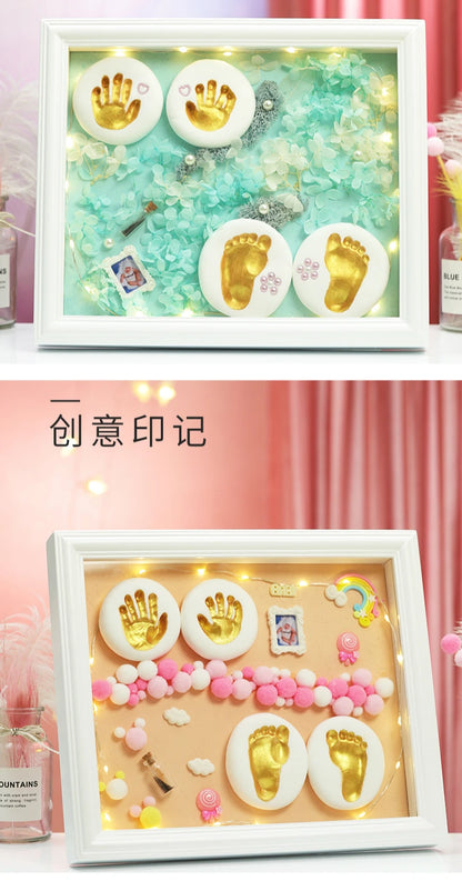 Diy Hand And Foot Print Modeling Clay Baby Footprint Baby Photo Frame Gift Box Color Clay Souvenir Newborn Plasticine Baby Gifts