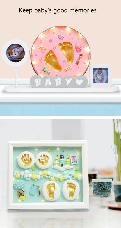 Diy Hand And Foot Print Modeling Clay Baby Footprint Baby Photo Frame Gift Box Color Clay Souvenir Newborn Plasticine Baby Gifts
