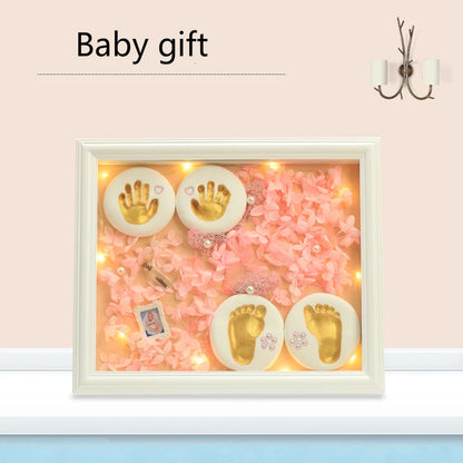 Diy Hand And Foot Print Modeling Clay Baby Footprint Baby Photo Frame Gift Box Color Clay Souvenir Newborn Plasticine Baby Gifts