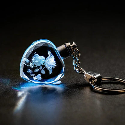 1PCS Free Personalized Gift Glow Keychain Gift with LED Light Love Family Holiday Commemorative Pendant Customized Photo Keyring