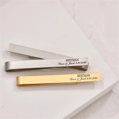 Personalized Tie Clip – Custom Engraved Name Stainless Steel Gift for Men