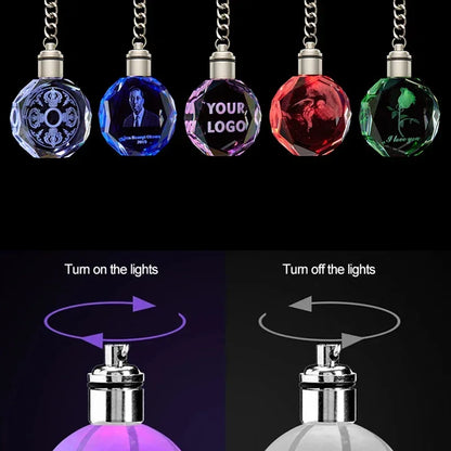 1PCS Free Personalized Gift Glow Keychain Gift with LED Light Love Family Holiday Commemorative Pendant Customized Photo Keyring