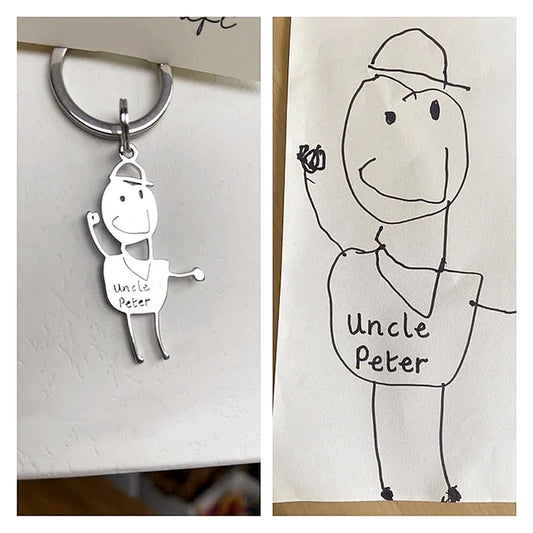 Custom Drawing Keychain – Personalized Photo, Drawing, or Name Custom Drawing Keychain – Turn Your Child’s Artwork into a Keepsake Engraved Customized Children Drawing Keychain Kids Artwork Personalized Custom Photo LOG