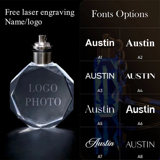 1PCS Free Personalized Gift Glow Keychain Gift with LED Light Love Family Holiday Commemorative Pendant Customized Photo Keyring